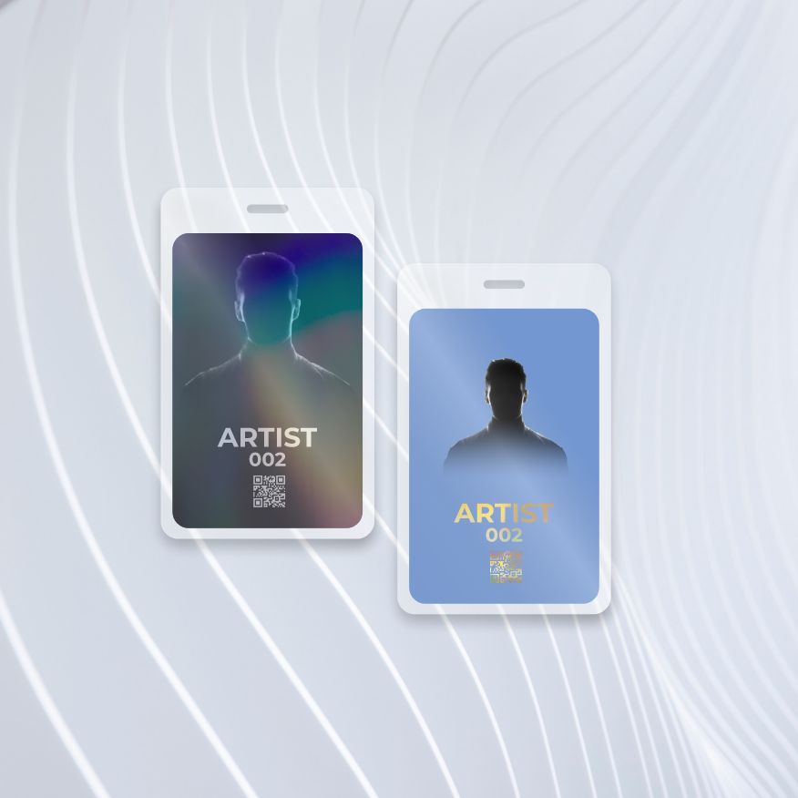 laminierten Backstage-Pässe mit Hologramm