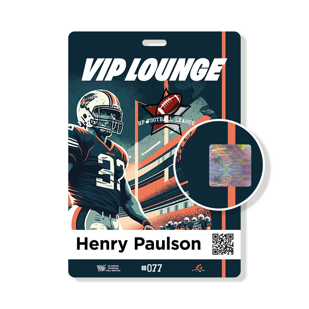 Individuelle Framecut Sports Event Pässe drucken | Holopasses