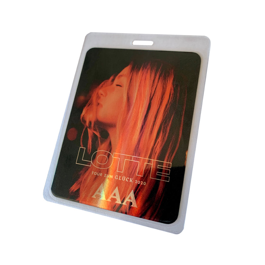 Laminierter Tourausweis Backstagepass mit Holo-Effekt mittelgroß