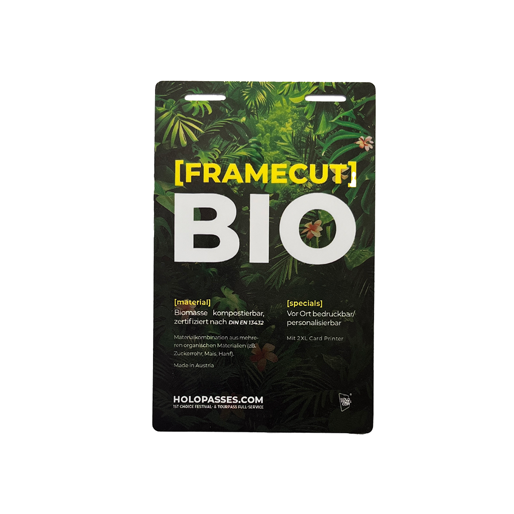 FRAMECUT BIO • Backstagepass aus zertifizierter Biomasse 🌱 ♻️