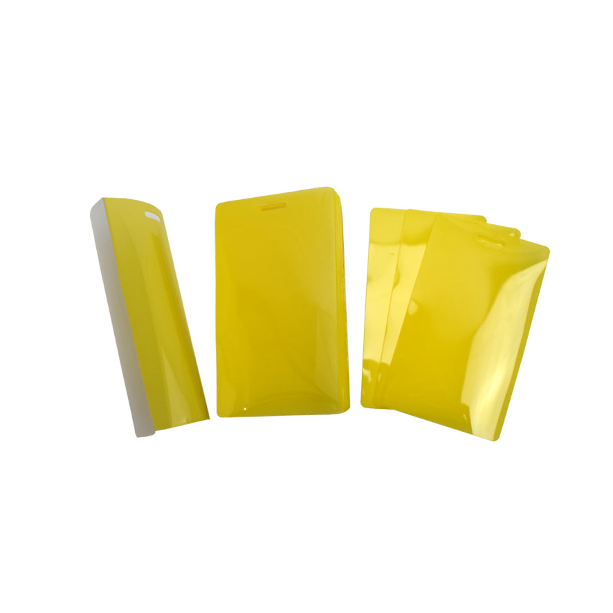 Holopasses Laminierfolien speziell für Backstagepässe Tourausweise Tourpass 65x108mm 500mic farbig halb transparent gelb